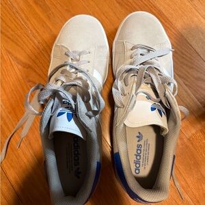 Adidas Men's Beige and Blue Sneakers
